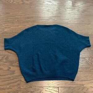 R Label Essential Dolman Blue 100% Wool Pullover Sweater Size S/M